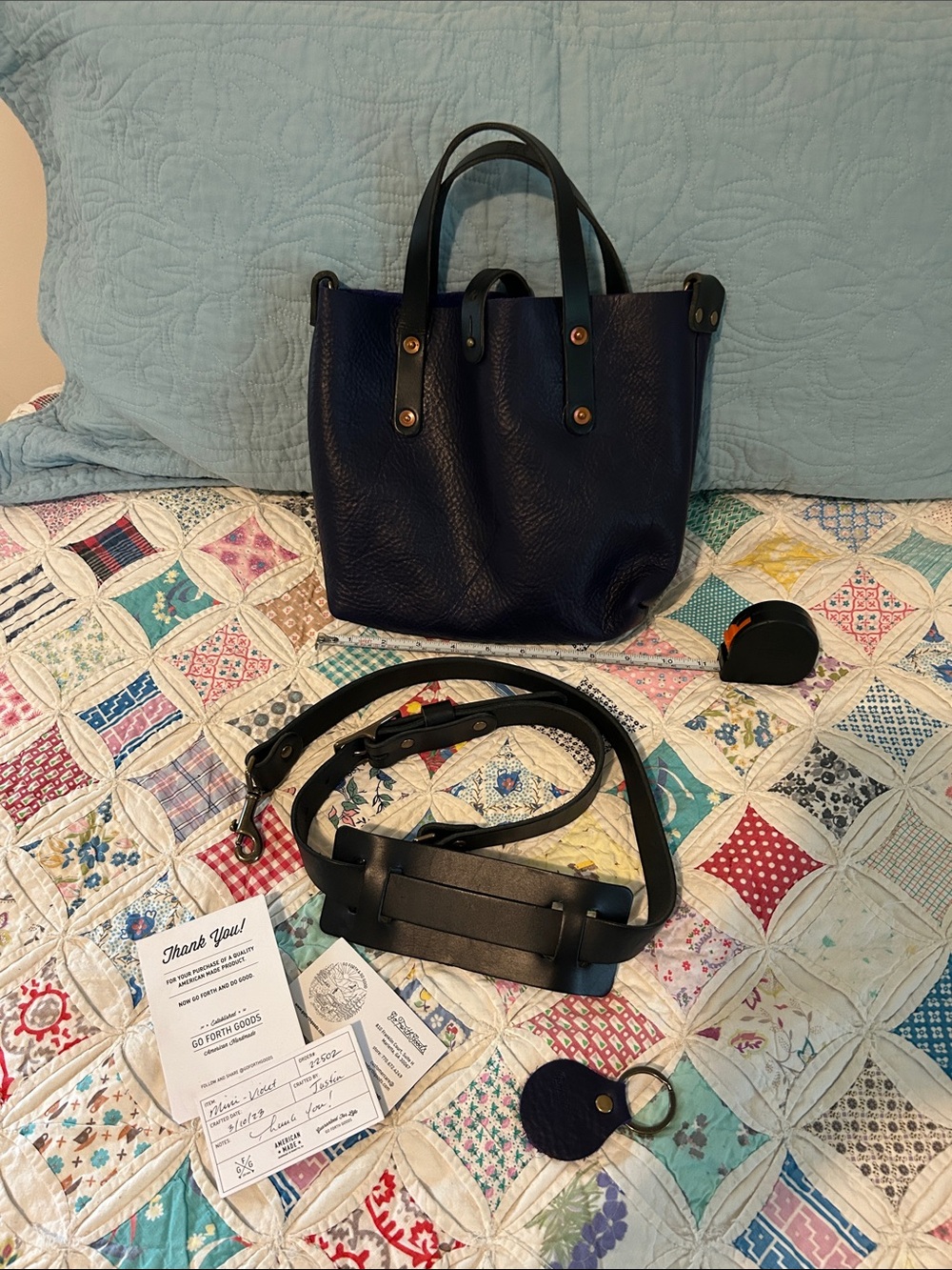 Go Forth Goods mini Avery Tote Violet leather - Picture 5 of 9